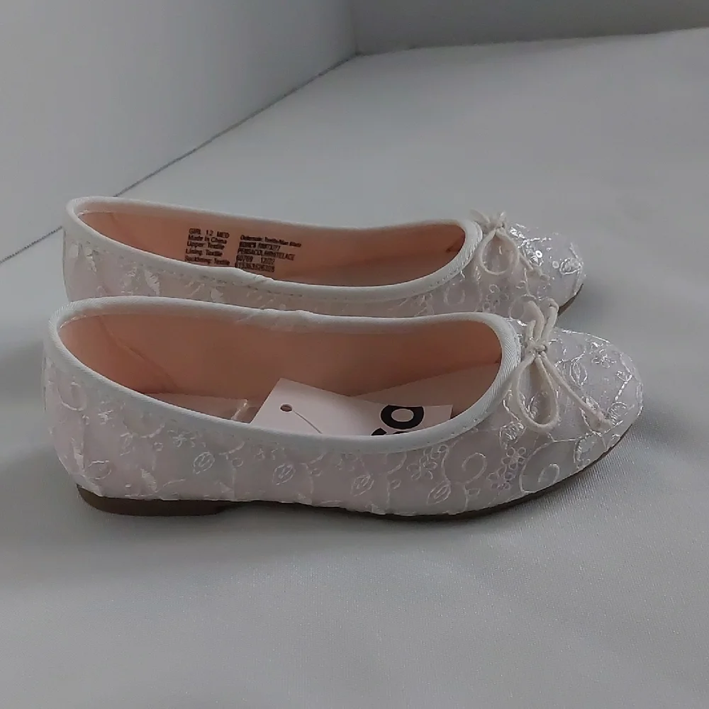 So Pensacola White Lace‎ Ballet Flats Girls Size 12
